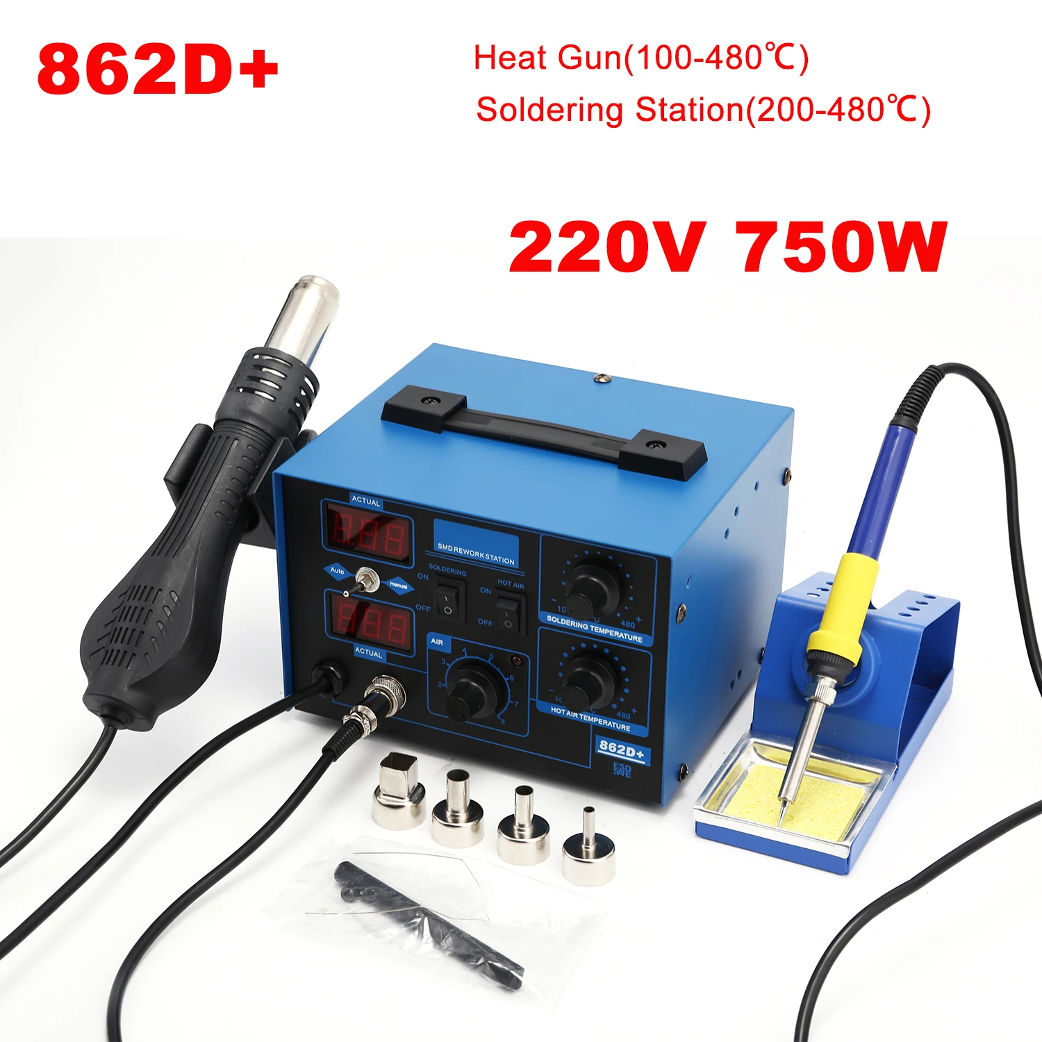 2 In 1 Soldering Rework Station 750W - Station de soudage 862D+ 2 en