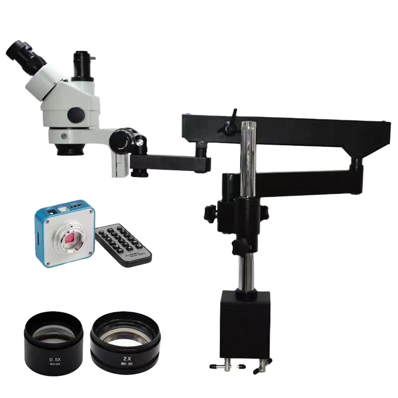 Articulating Arm Boom Stand Microscope - Microscope stéréo trinoculaire à bras articulé