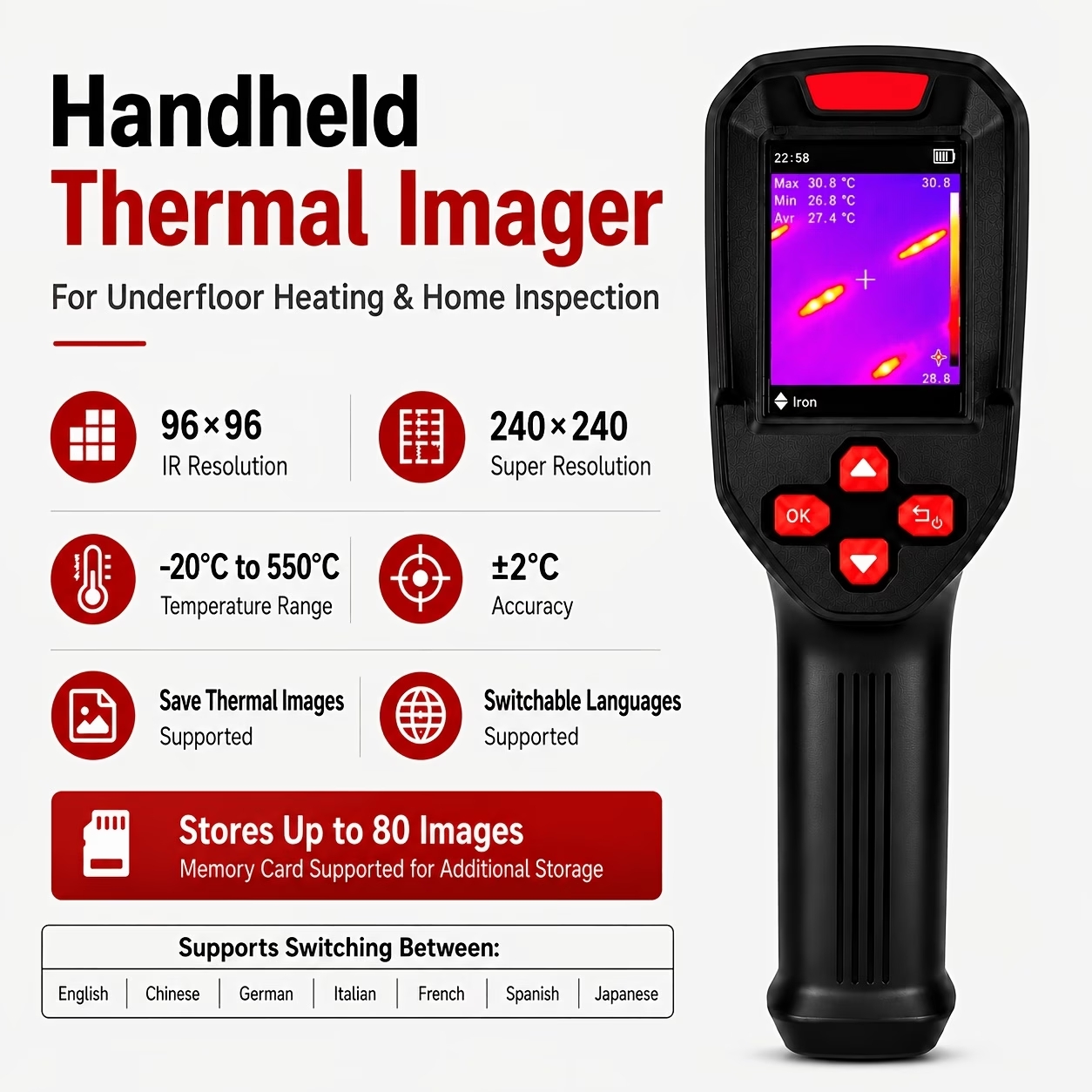 Thermal Imaging Camera Pcb Repair - Caméra thermique rechargeable par USB HD