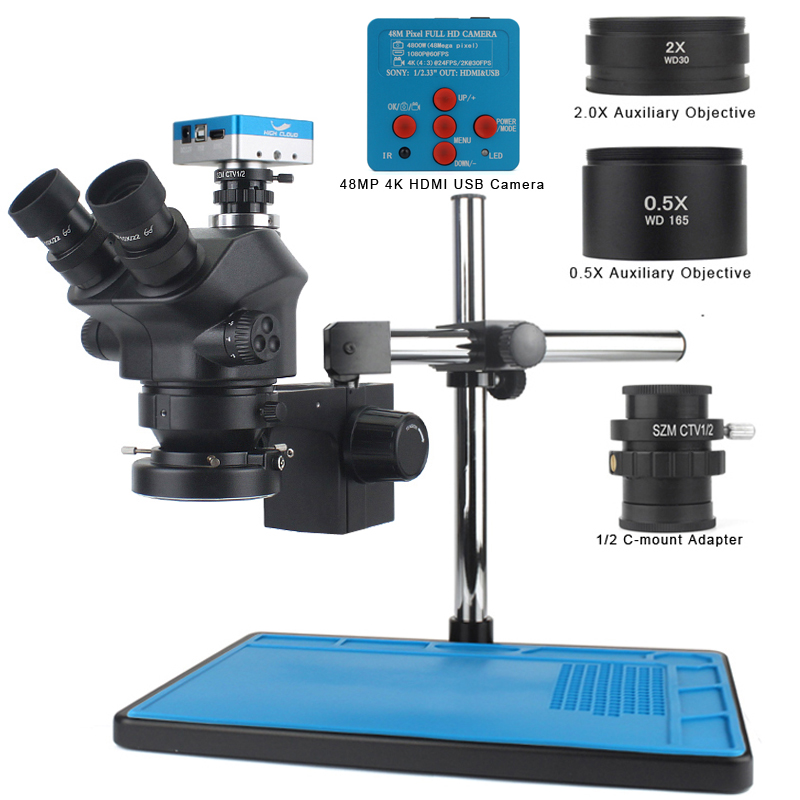Microscope trinoculaire stéréo - Simul-Focal Industrial Microscope 4K Hdmi avis et prix