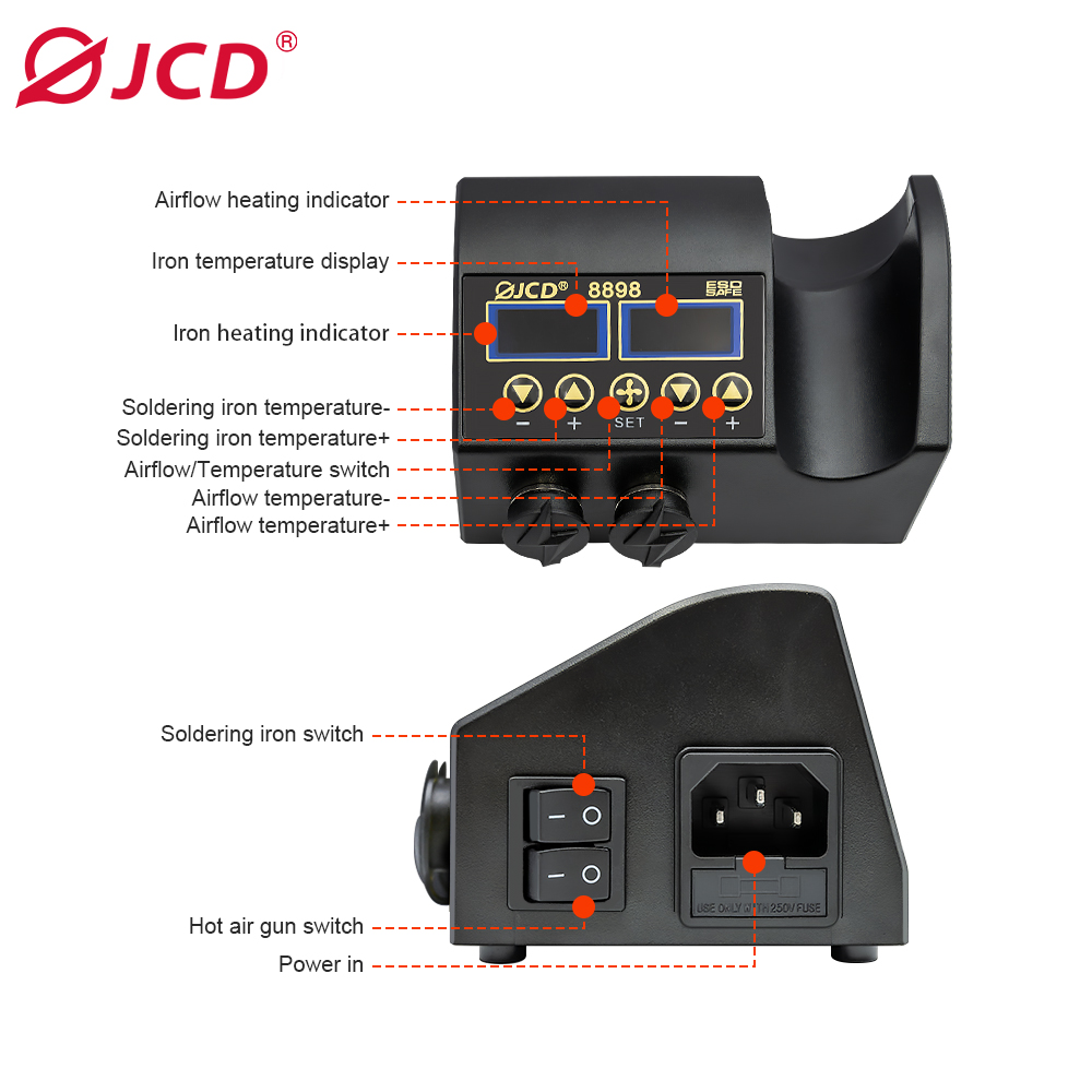 JCD 8898 750W Station de souda - 2 In 1 Soldering Rework Station 750W avis et prix