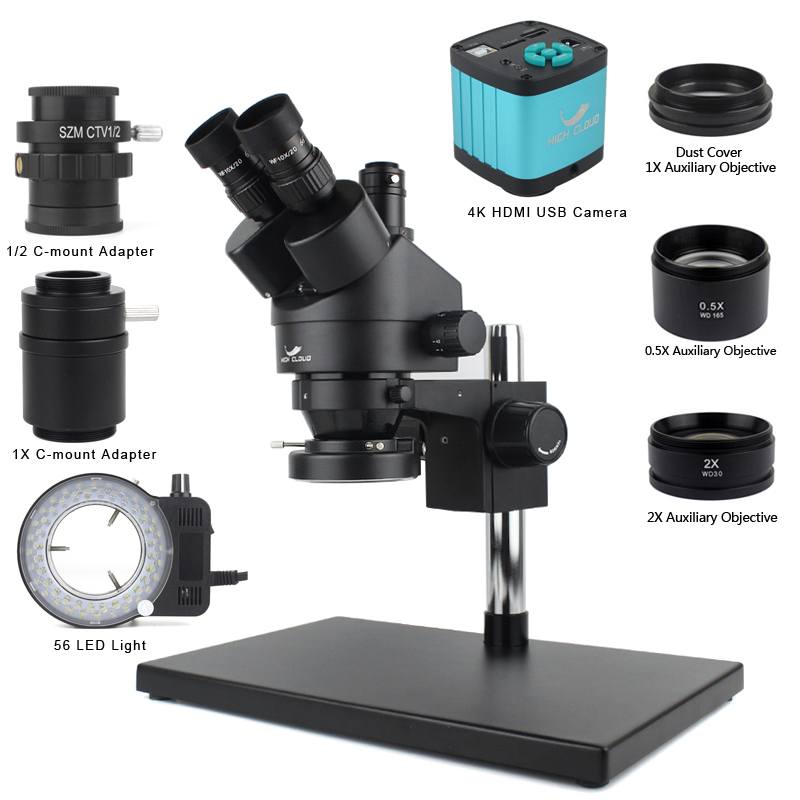 Microscope stéréo trinoculaire - Simul-Focal Industrial Microscope 4K Hdmi avis et prix