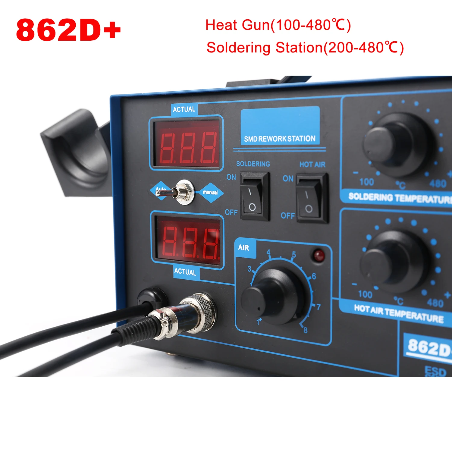 Station de soudage 862D+ 2 en  - 2 In 1 Soldering Rework Station 750W avis et prix